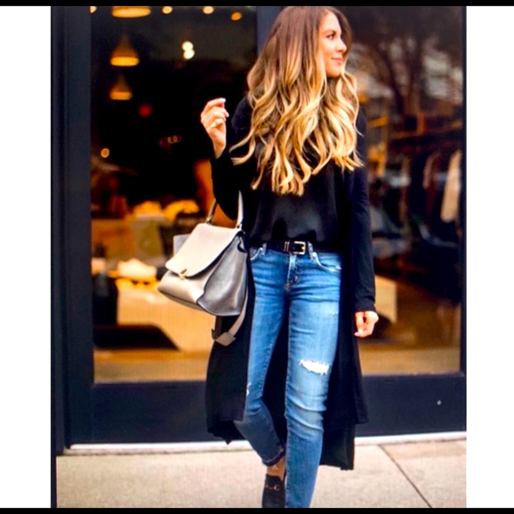 Miley & Molly Black Long Button Down Cardigan